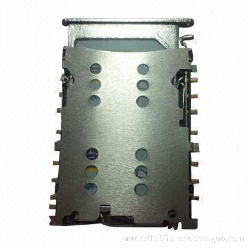 Micro SIM Card Connector, 2-in-1 Type, H = 1.5mm with 50,000 Cycles Mechanical Durability